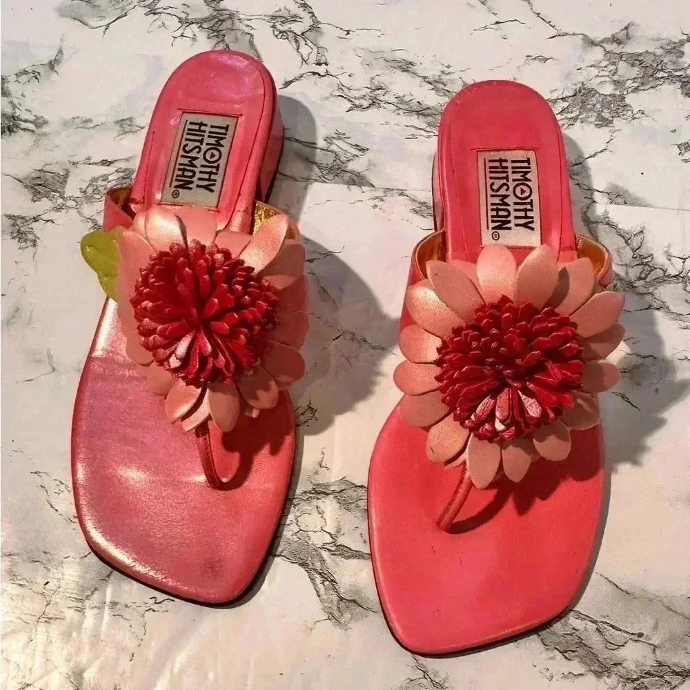 Tommy Hits Man Pink Thong Slip On Sandals Size  6M